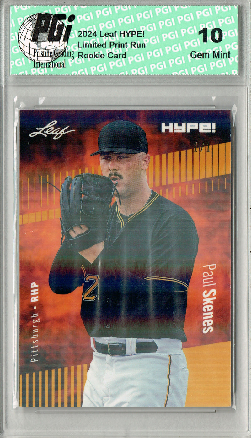 Paul Skenes 2024 Leaf HYPE! #151A Gold Shimmer 1/1 Rookie Card PGI 10