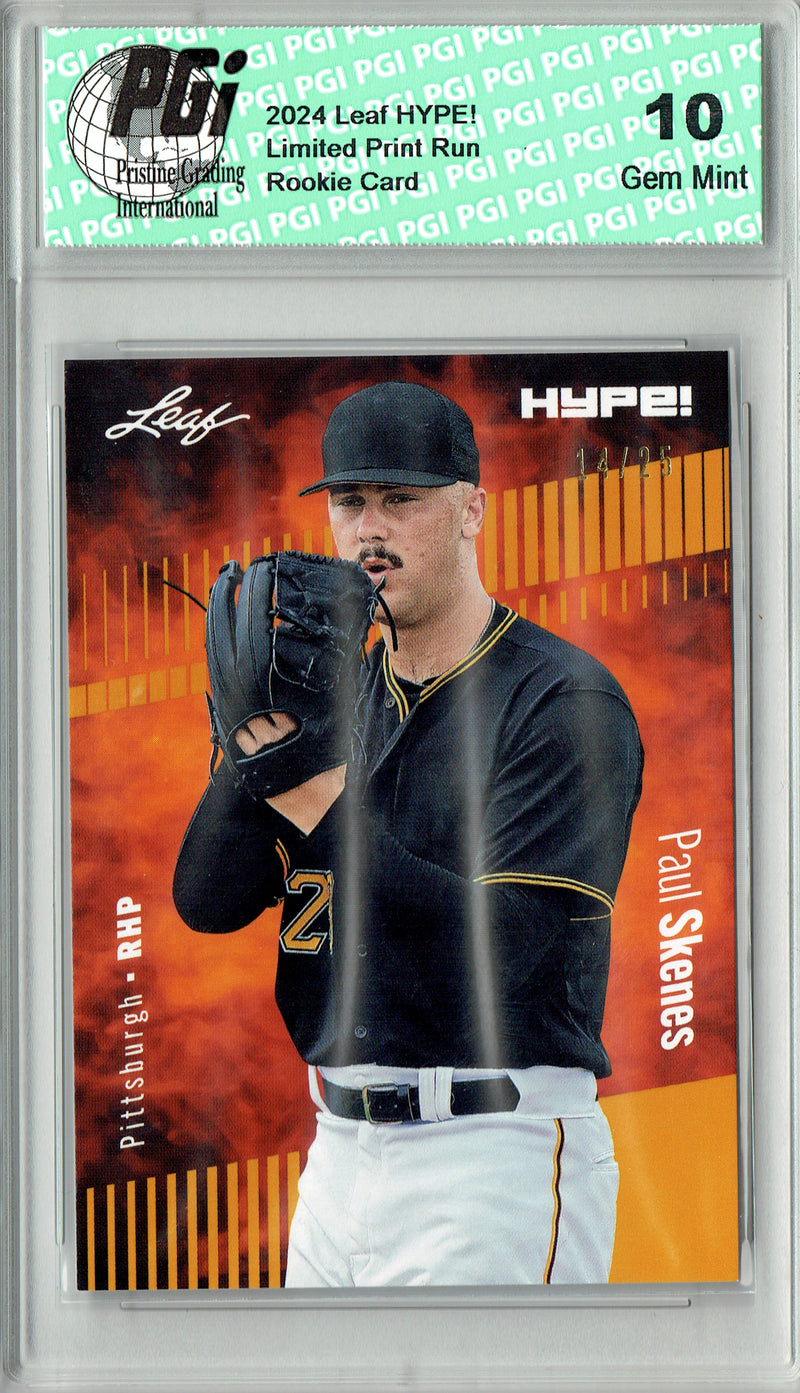 Paul Skenes 2024 Leaf HYPE! #151A Gold SP 25 Made Rookie Card PGI 10