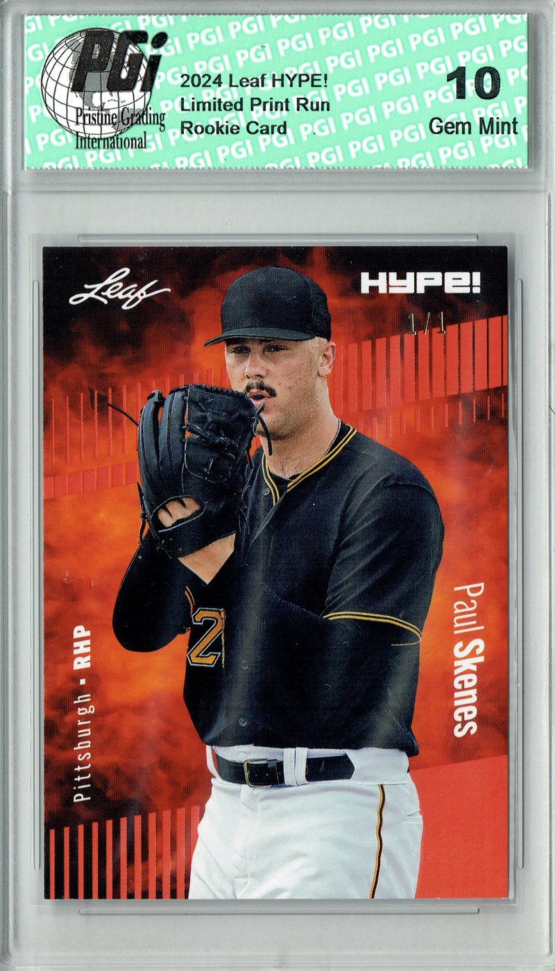 Paul Skenes 2024 Leaf HYPE! #151A Masterpiece 1 of 1 Rookie Card PGI 10