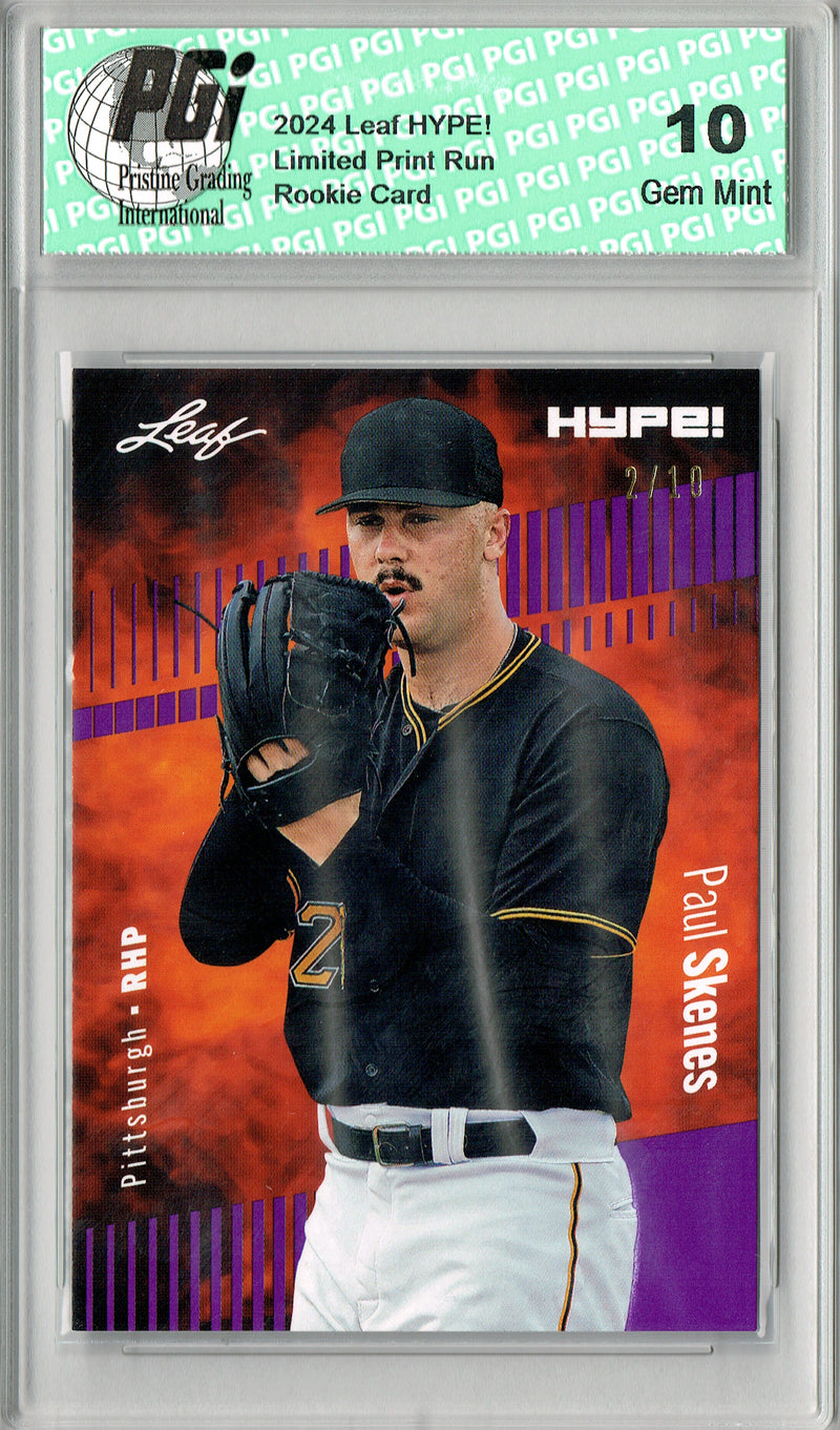 Paul Skenes 2024 Leaf HYPE! #151A Purple SP 10 Made Rookie Card PGI 10