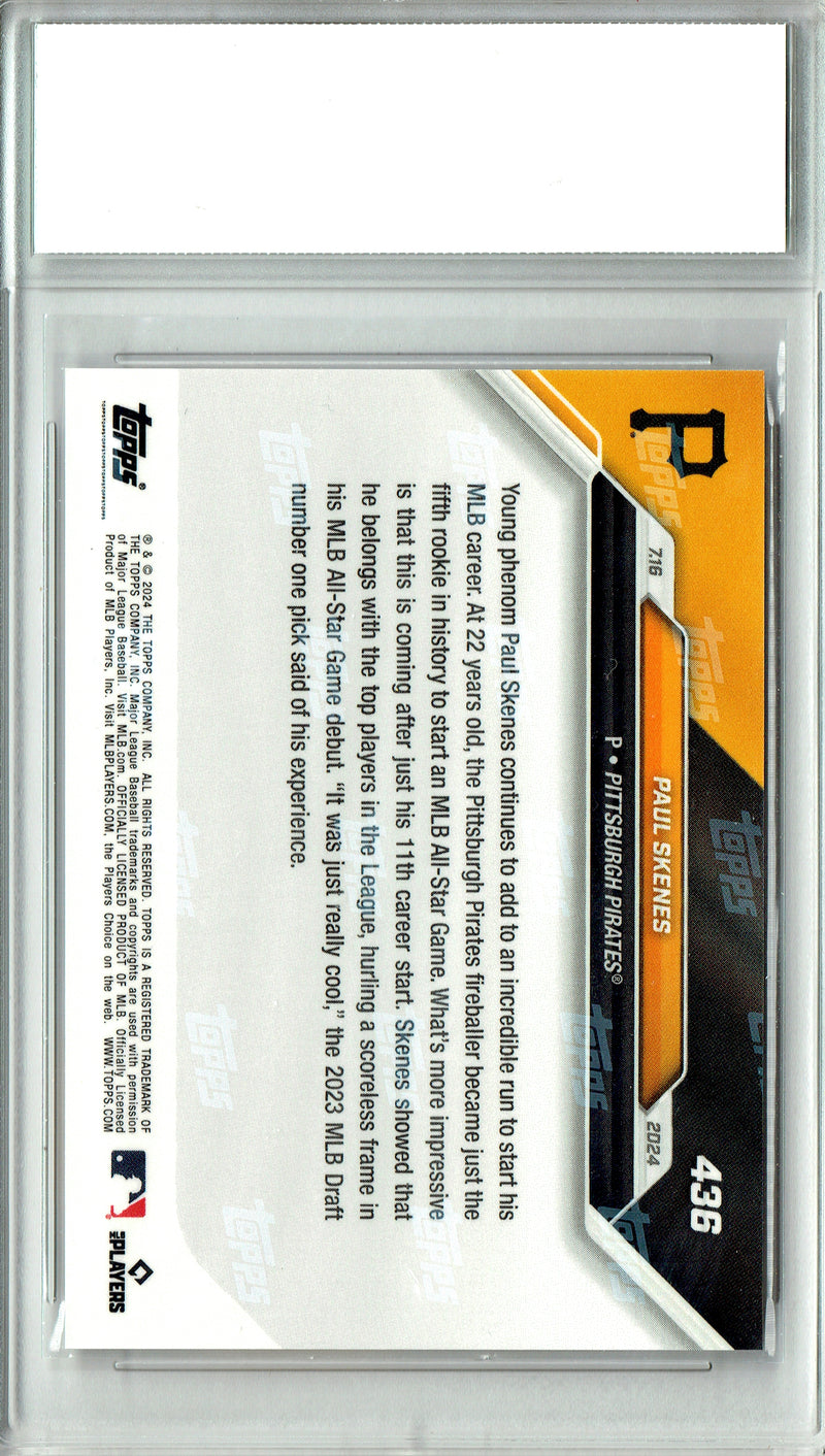 Paul Skenes Rookie Card 2024 Topps Now #436 PRISTINE, PGI 10, Pittsburgh Pirates Baseball
