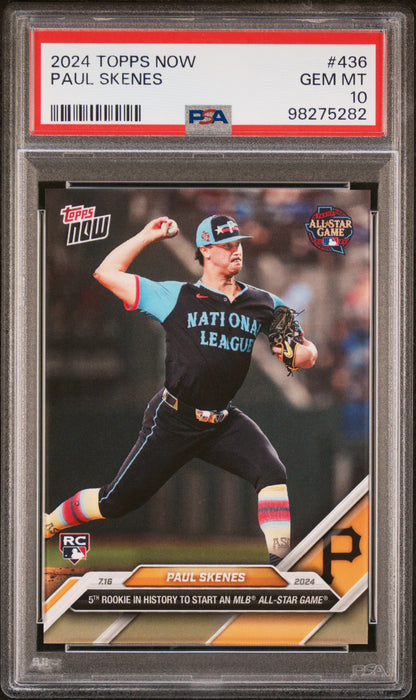 PSA 10 Paul Skenes 2024 Topps Now #436 All-Star Starter Rookie Card