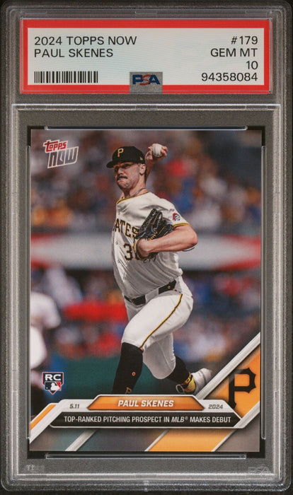 PSA 10 Paul Skenes 2024 Topps Now #179 MLB Debut! Rookie Card