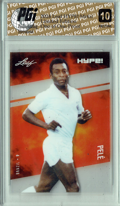 Pele 2024 Leaf Metal HYPE! #HM-14 Silver 1/1 Proof Rare Card PGI 10