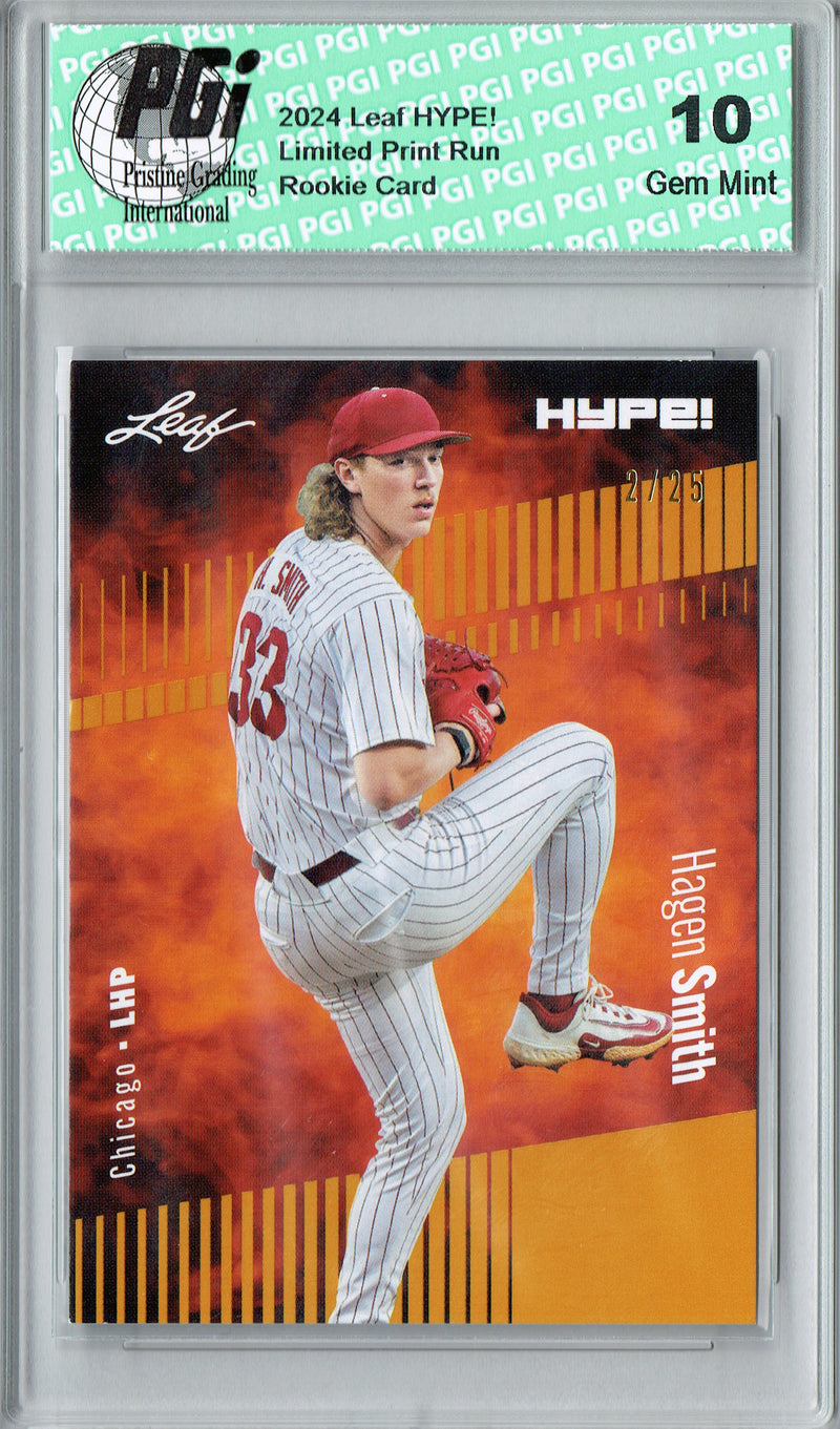 Hagen Smith 2024 Leaf HYPE! #145 Gold SP 25 Made Rookie Card PGI 10