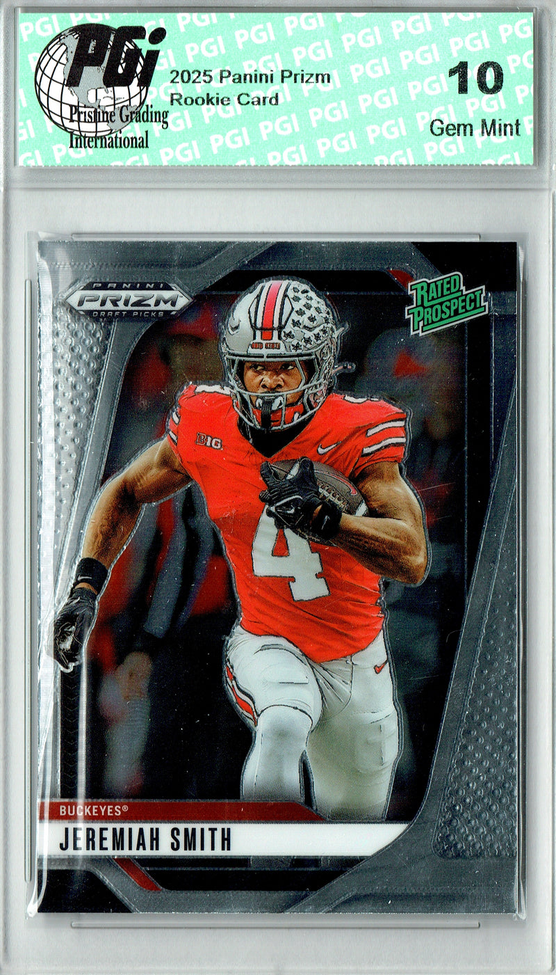 Jeremiah Smith Rookie Card 2025 Prizm #160 NIL, PGI 10, Ohiio State Buckeyes 0