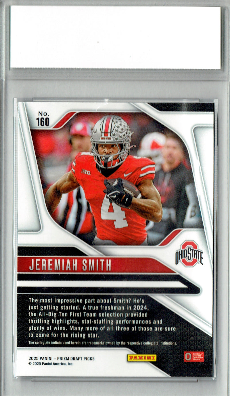 Jeremiah Smith Rookie Card 2025 Prizm #160 NIL, PGI 10, Ohiio State Buckeyes 0