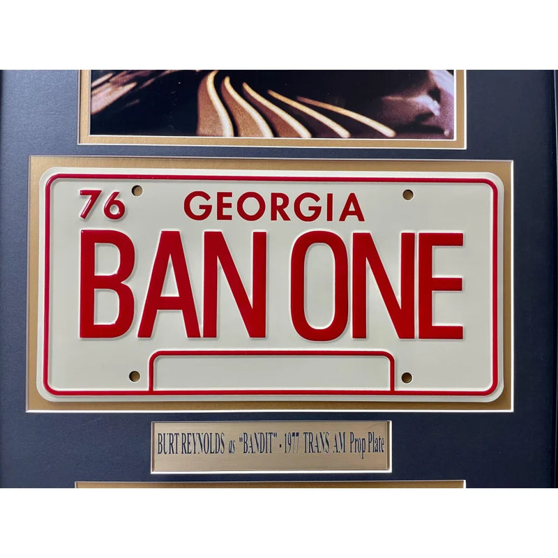 "Smokey & the Bandit" Burt Reynold's 1977 Pontiac Trans am Movie Car License Plate Framed