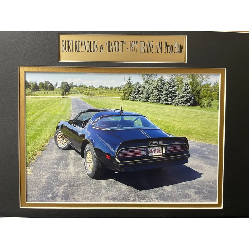 "Smokey & the Bandit" Burt Reynold's 1977 Pontiac Trans am Movie Car License Plate Framed