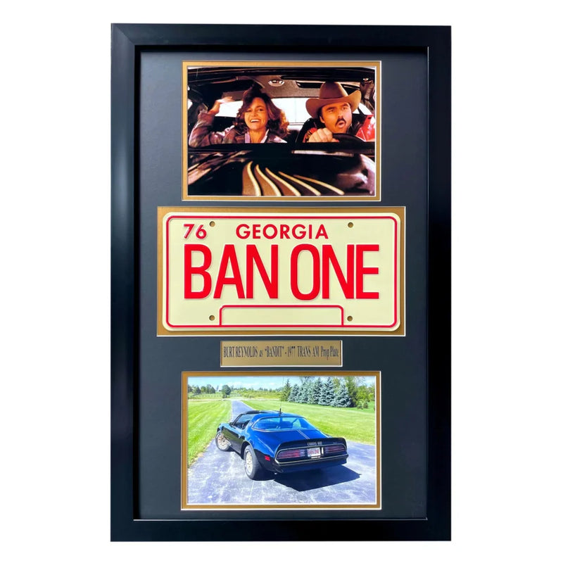 "Smokey & the Bandit" Burt Reynold's 1977 Pontiac Trans am Movie Car License Plate Framed