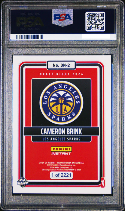 PSA 10 Cameron Brink 2024 Panini Instant #DN2 WNBA Draft Night Rookie Card