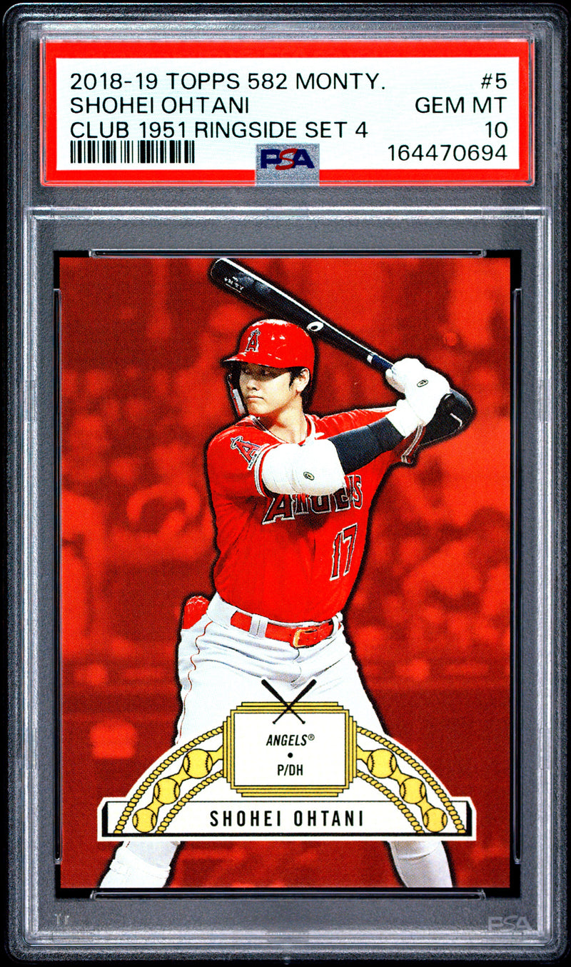 Shohei Ohtani Trading Card 2018 Topps 582 Montgomery #5 Ringside Set, PSA 10, Los Angeles Angels Baseball
