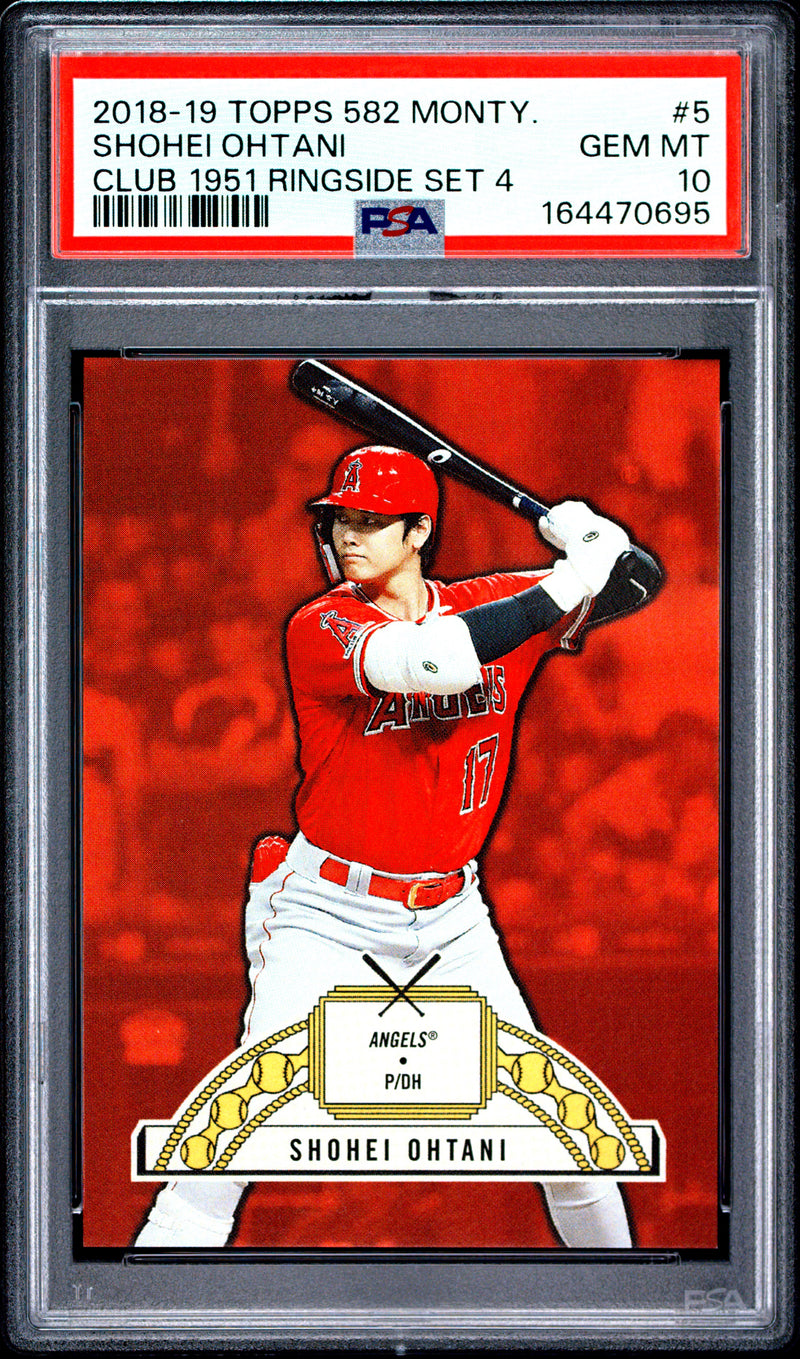 Shohei Ohtani Trading Card 2018 Topps 582 Montgomery #5 Ringside Set, PSA 10, Los Angeles Angels Baseball