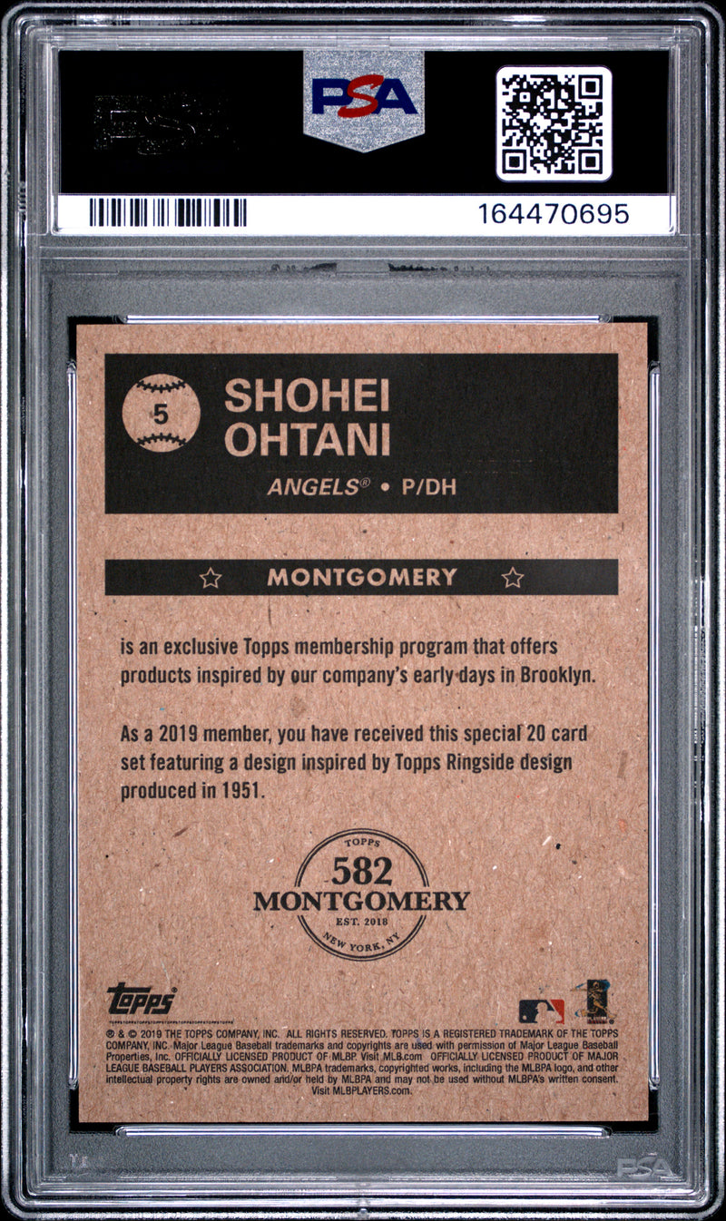 Shohei Ohtani Trading Card 2018 Topps 582 Montgomery #5 Ringside Set, PSA 10, Los Angeles Angels Baseball