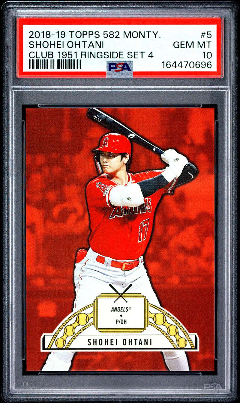 Shohei Ohtani Trading Card 2018 Topps 582 Montgomery #5 Ringside Set, PSA 10, Los Angeles Angels Baseball