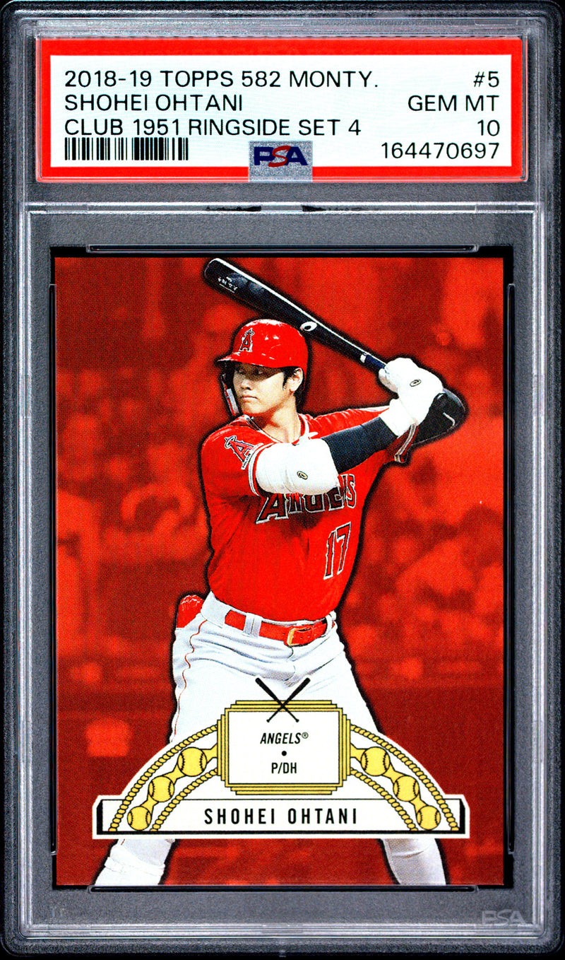 Shohei Ohtani Trading Card 2018 Topps 582 Montgomery #5 Ringside Set, PSA 10, Los Angeles Angels Baseball