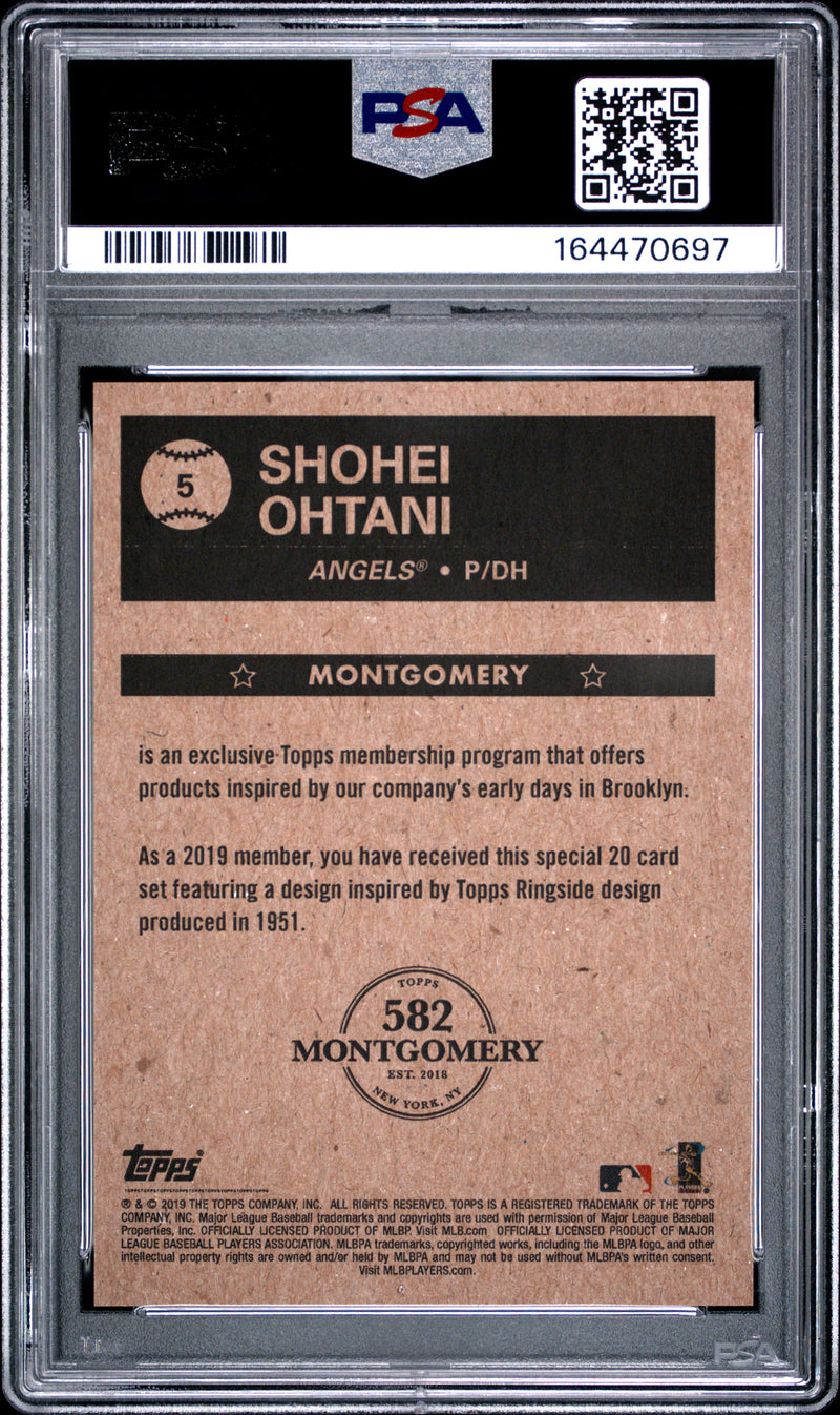 Shohei Ohtani Trading Card 2018 Topps 582 Montgomery #5 Ringside Set, PSA 10, Los Angeles Angels Baseball