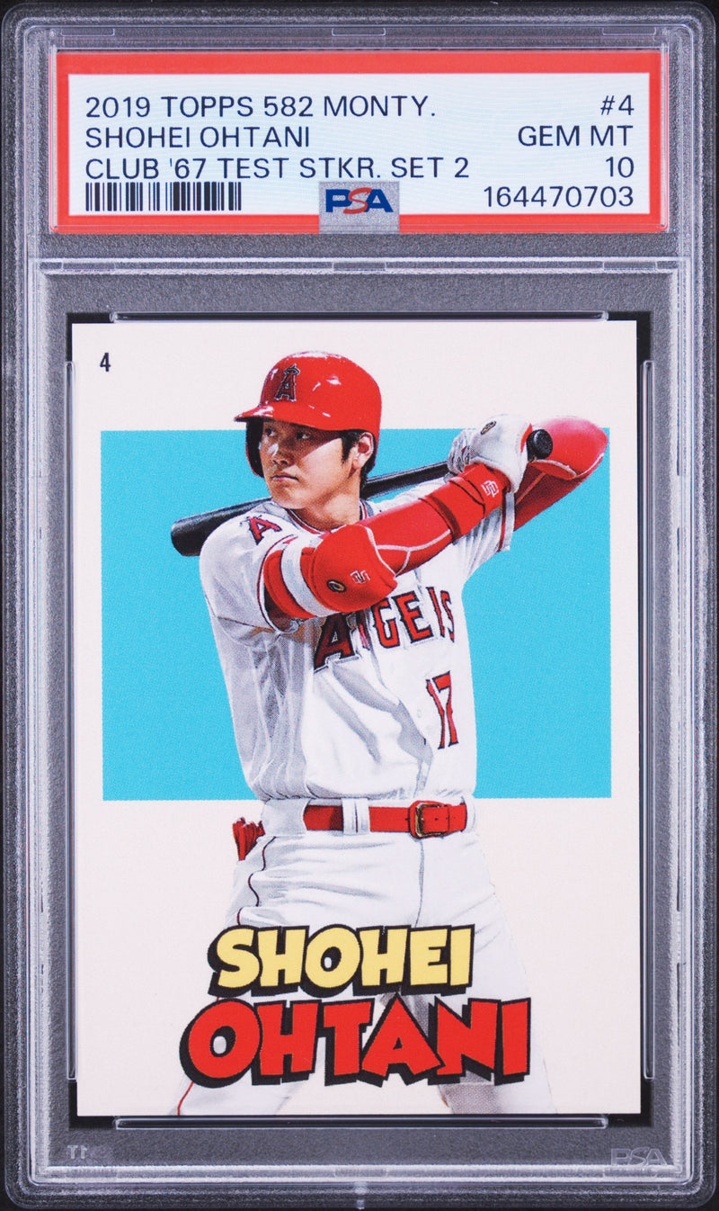 Shohei Ohtani Trading Card 2018 Topps 582 Montgomery #4 Club '67 Test, PSA 10, Los Angeles Angels Baseball