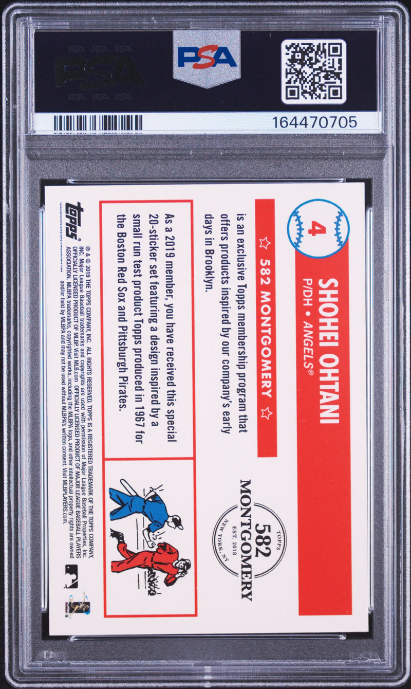 Shohei Ohtani Trading Card 2018 Topps 582 Montgomery #4 Club '67 Test, PSA 10, Los Angeles Angels Baseball