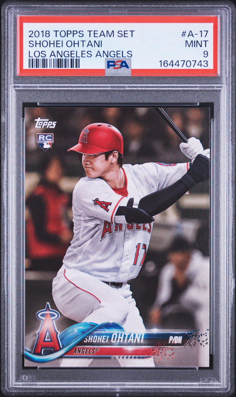 Shohei Ohtani Rookie Card 2018 Topps #A-17 Team Set, PSA 9, Los Angeles Angels Baseball