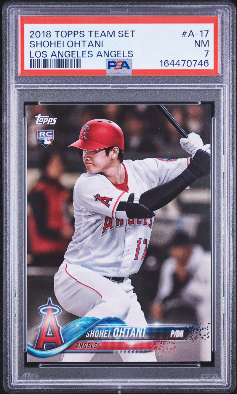 Shohei Ohtani Rookie Card 2018 Topps #A-17 Team Set, PSA 7, Los Angeles Angels Baseball