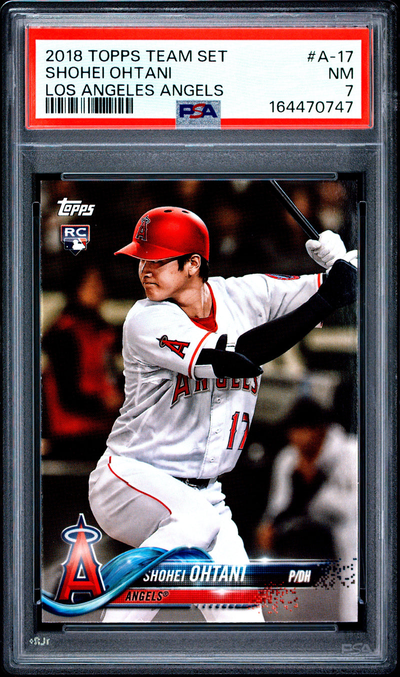 Shohei Ohtani Rookie Card 2018 Topps #A-17 Team Set, PSA 7, Los Angeles Angels Baseball