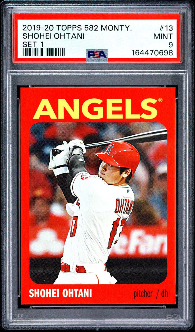 Shohei Ohtani Trading Card 2019 Topps 582 Montgomery #13 Set 1, PSA 9, Los Angeles Angels Baseball