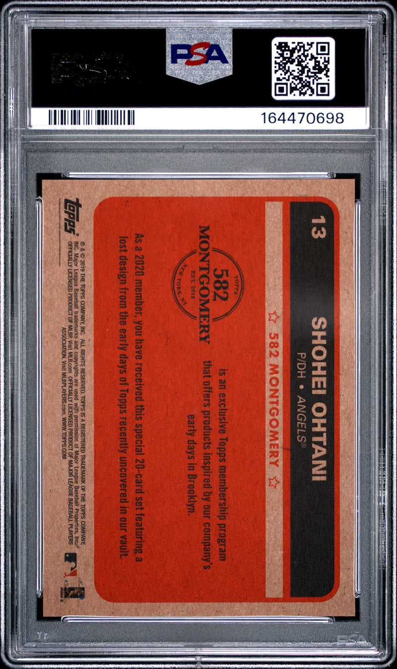 Shohei Ohtani Trading Card 2019 Topps 582 Montgomery #13 Set 1, PSA 9, Los Angeles Angels Baseball