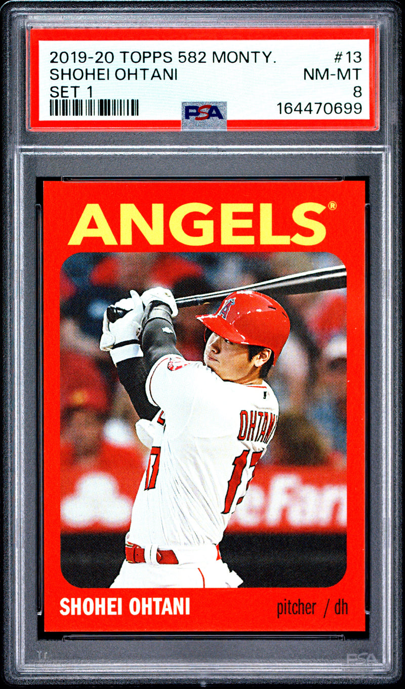 Shohei Ohtani Trading Card 2019 Topps 582 Montgomery #13 Set 1, PSA 8, Los Angeles Angels Baseball