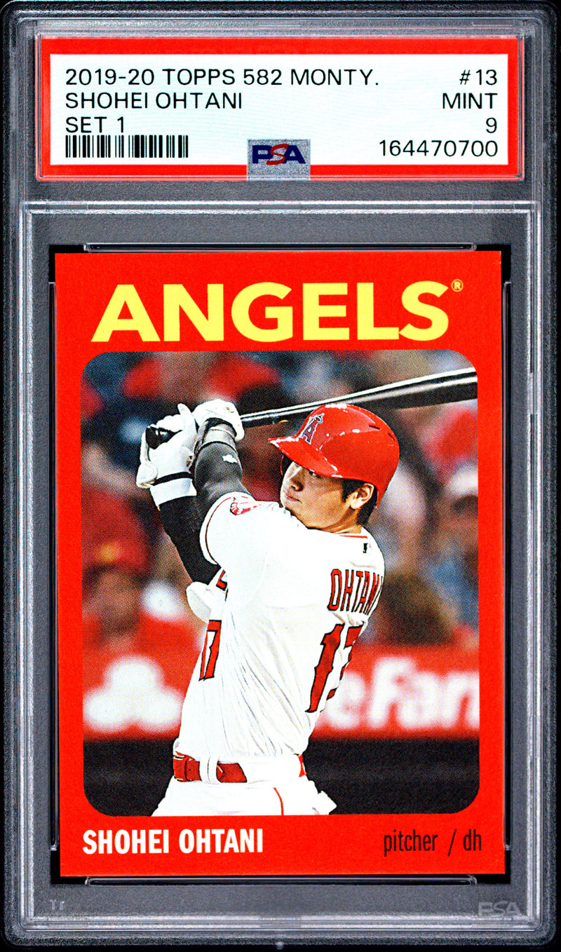 Shohei Ohtani Trading Card 2019 Topps 582 Montgomery #13 Set 1, PSA 9, Los Angeles Angels Baseball