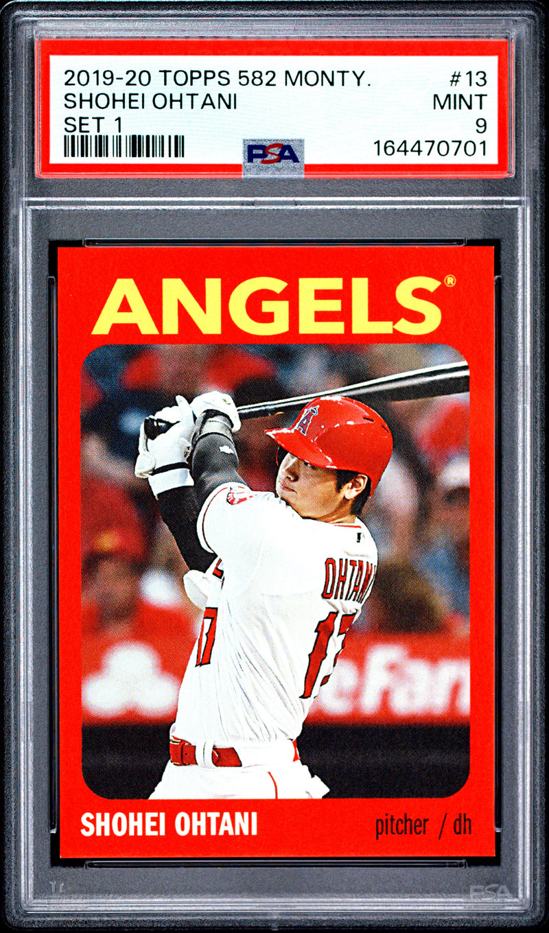 Shohei Ohtani Trading Card 2019 Topps 582 Montgomery #13 Set 1, PSA 9, Los Angeles Angels Baseball