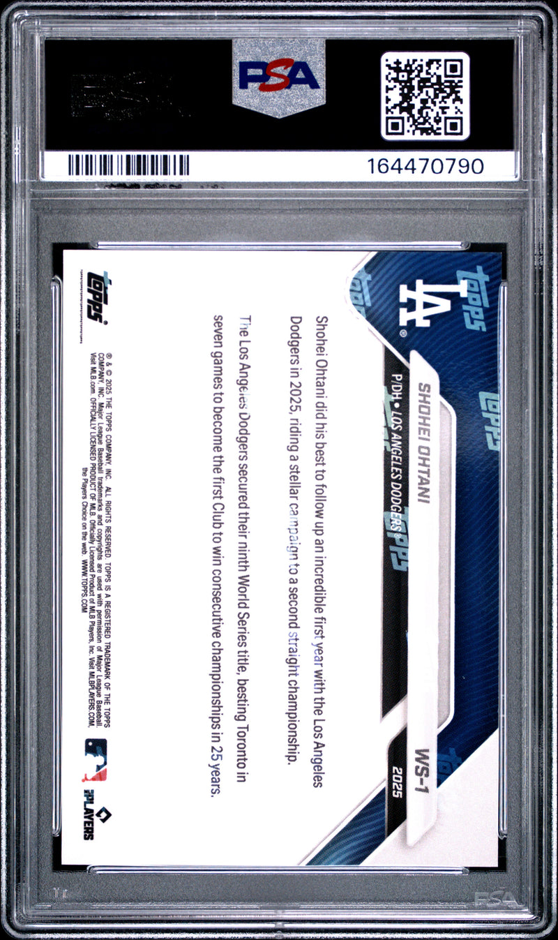 Shohei Ohtani Trading Card 2025 Topps Now #1 Platinum Member, PSA 10, Los Angeles Dodgers Baseball