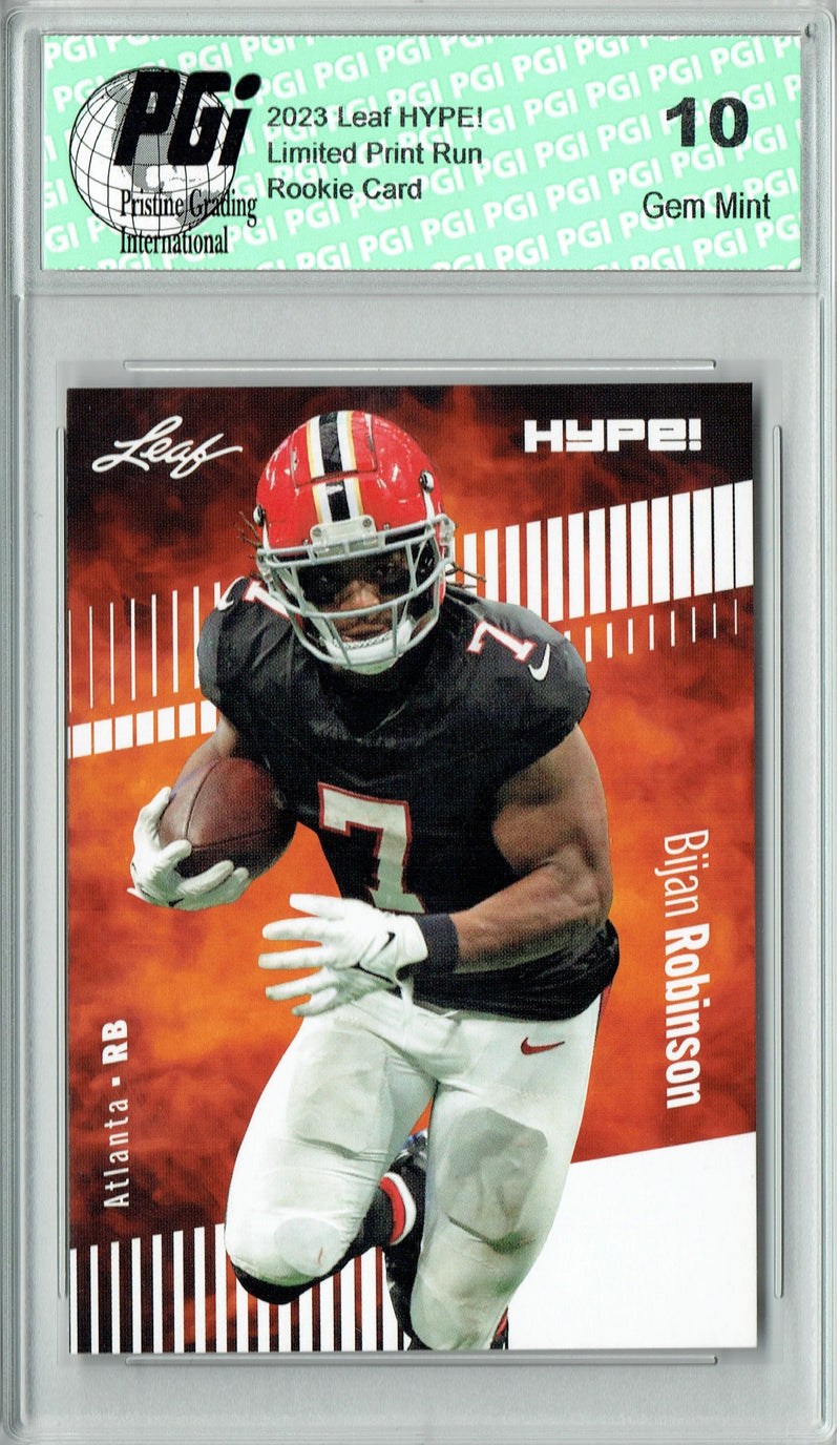 Bijan Robinson 2023 Leaf HYPE! #102A Only 5000 Made! Falcons Rookie Card PGI 10