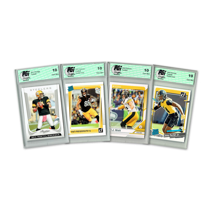 4) Pittsburgh Steelers PGI 10 Donruss Football 2024 Graded Trading Card Team Set