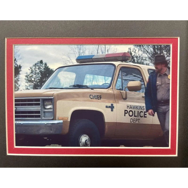 "Stranger Things" Hopper's Blazer Movie Car License Plate Framed Memorabilia Collage