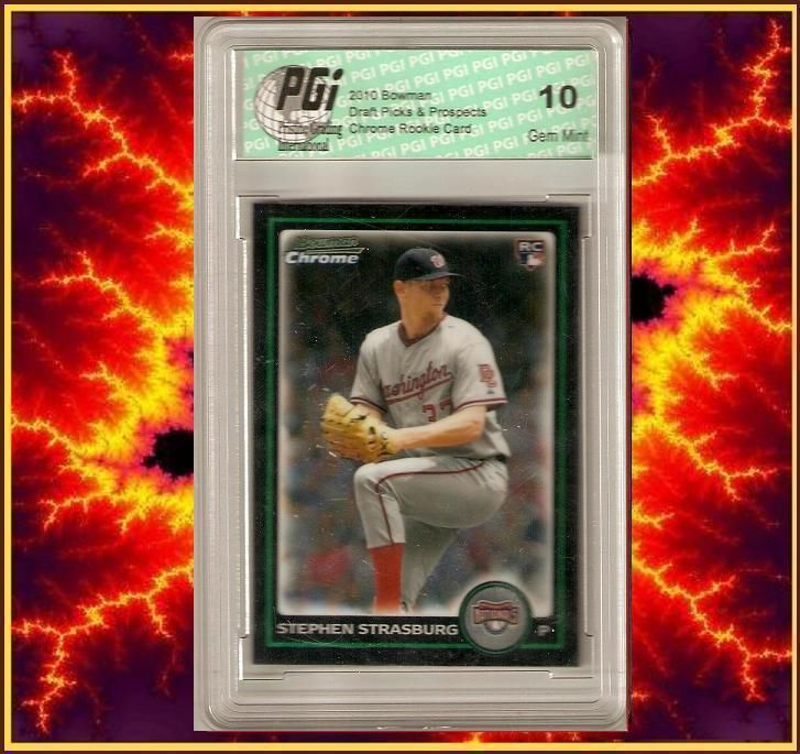 Stephen Strasburg 2010 Bowman Chrome Rookie Card PGI 10