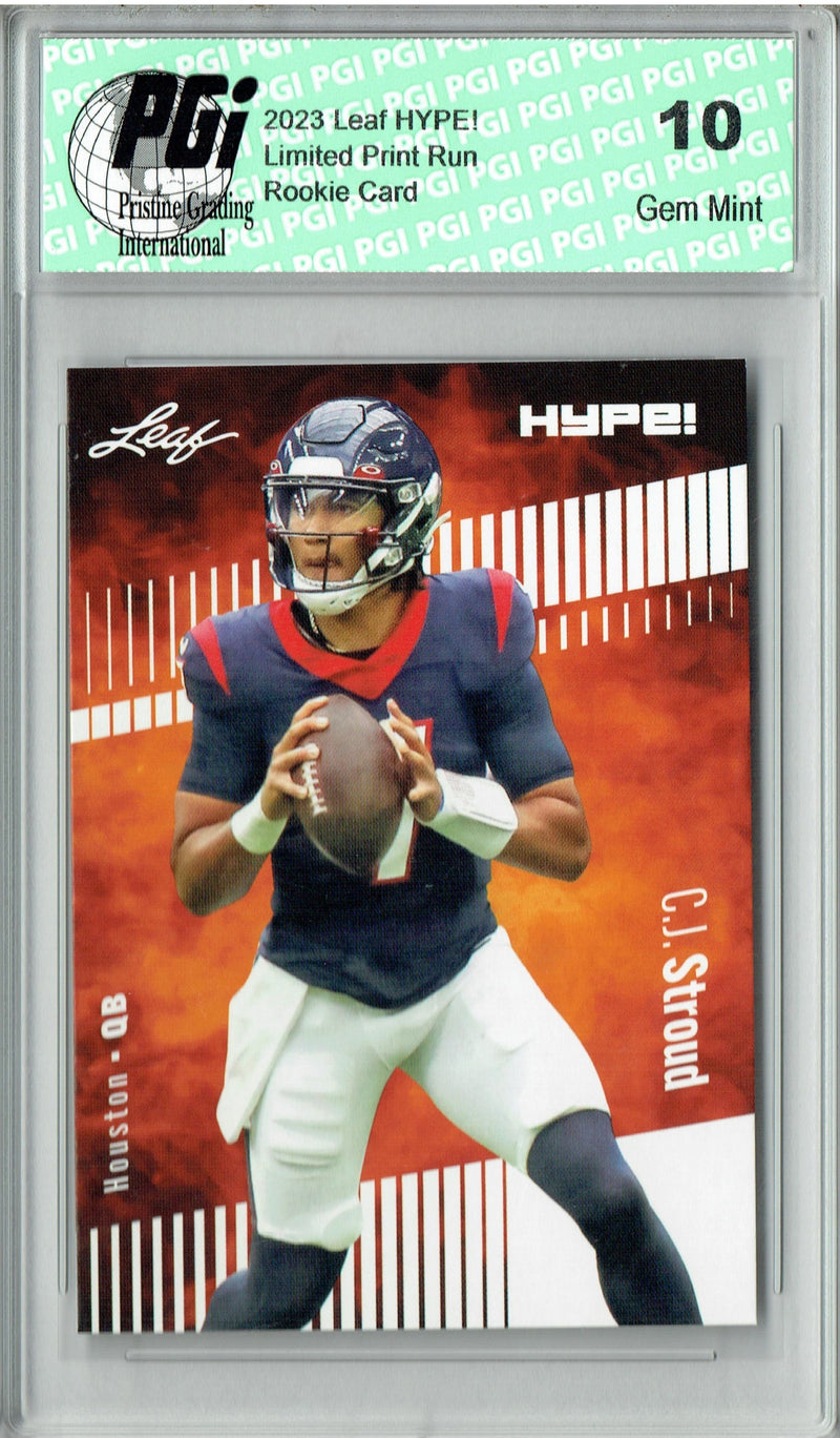 C.J. Stroud Rookie Card Ohio State / Houston PGI 10 Gem Mint Football Trading Card 2023 Leaf HYPE! #106 Only 5000 Made!