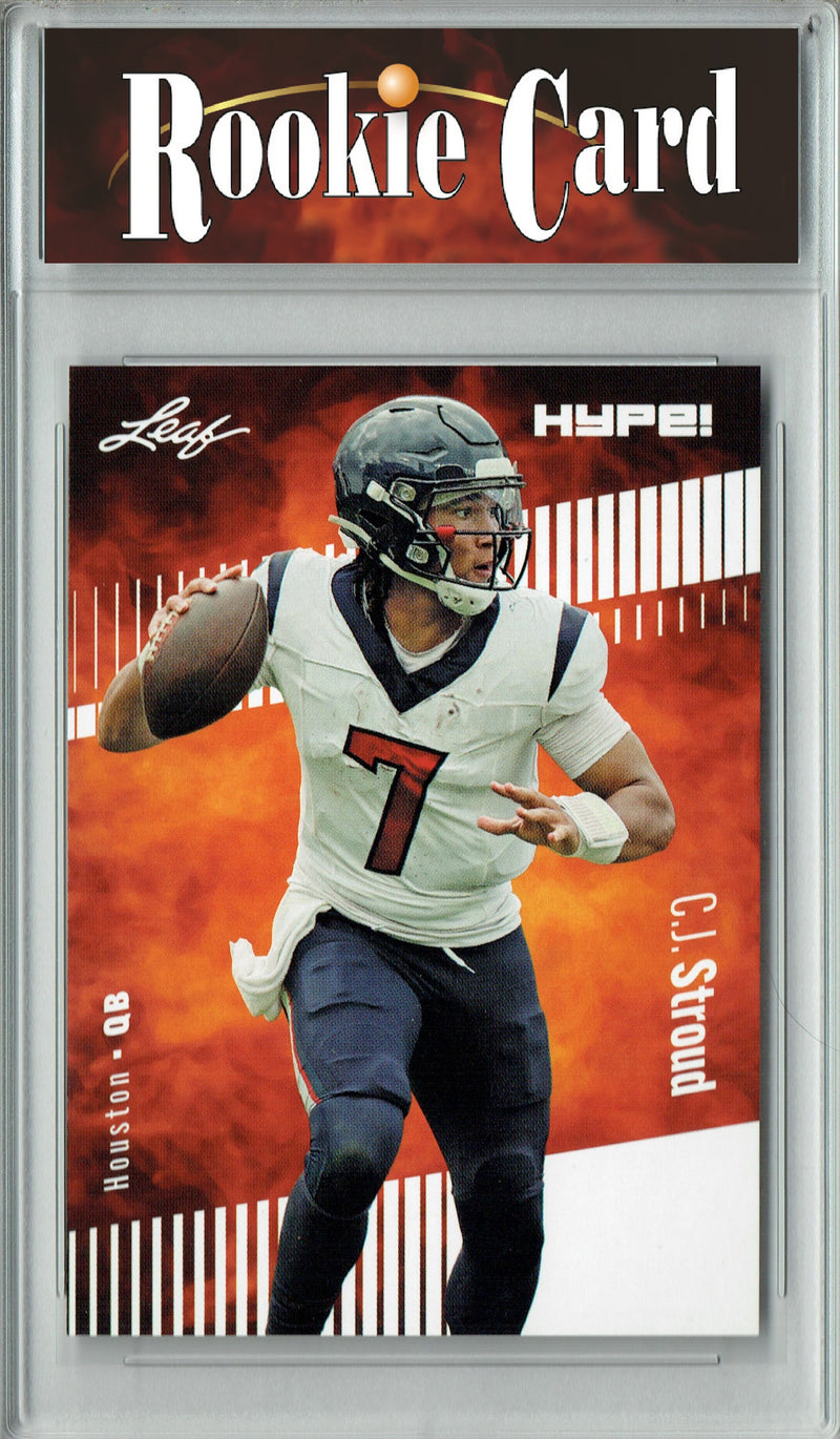 C.J. Stroud Rookie Card Houston Football Trading Card 2023 Leaf HYPE! #106A Only 5000 Made!  Certified Mint+