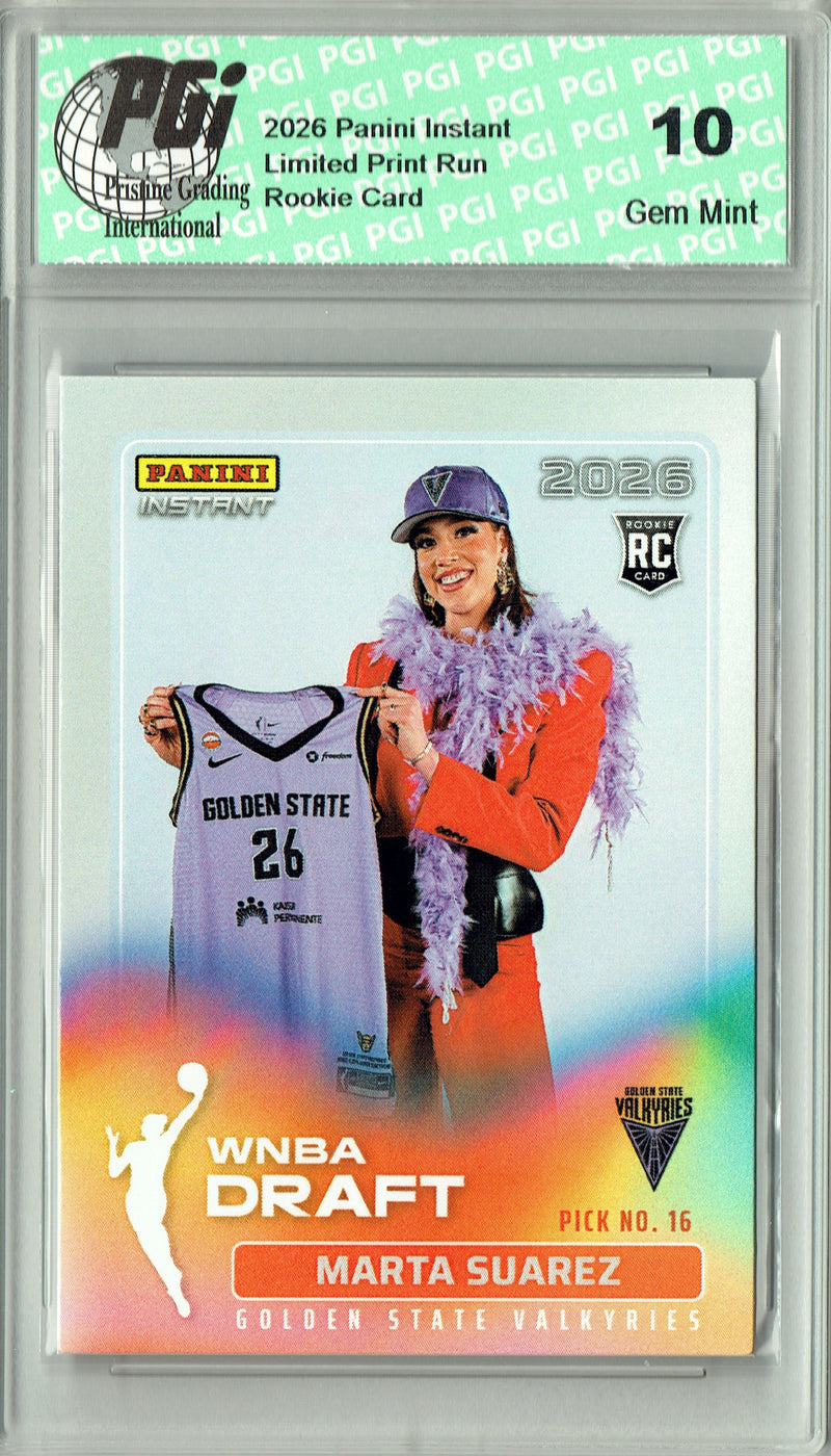 Marta Suarez Rookie Card Golden State Valkyries 2026 WNBA Draft Night #DN-13 1 of 1678 PGI 10 Gem Mint Trading Card