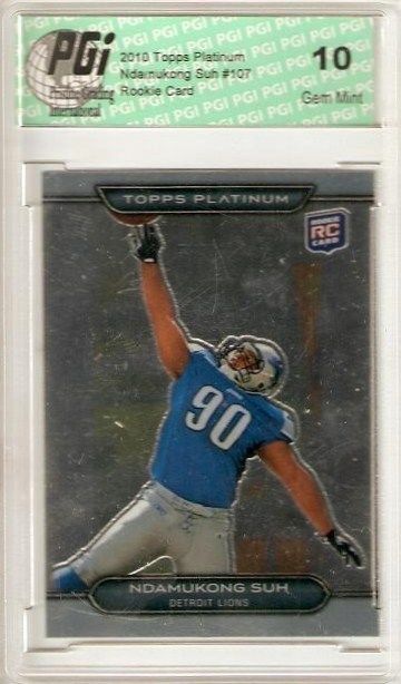 Ndamukong Suh 2010 Platinum Chrome Rookie Card PGI 10