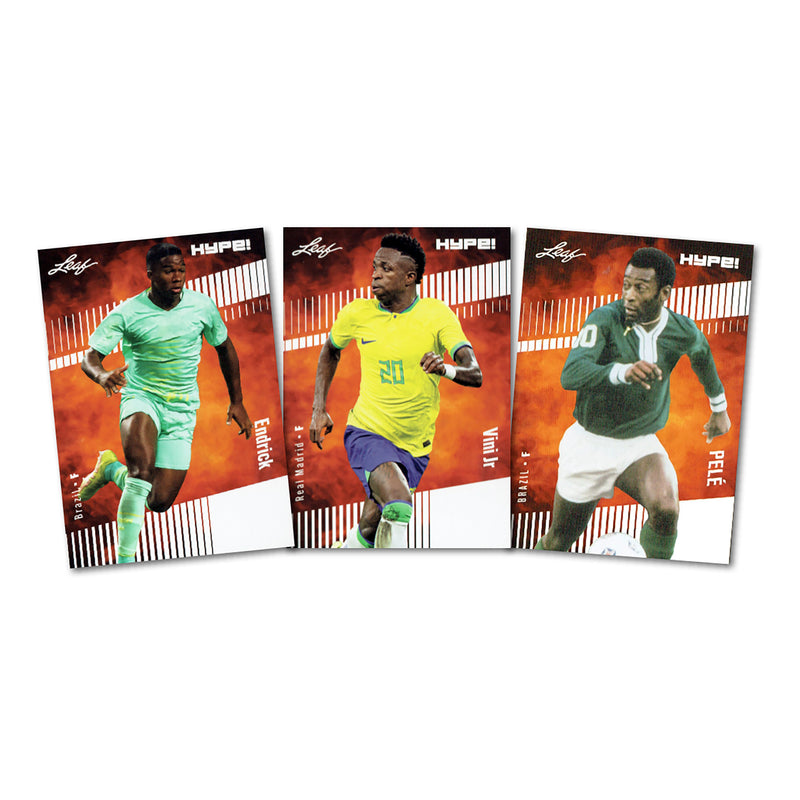 Past Present Future of Brazil Soccer 3-Card Lot Pele, Vini Jr, Endrick Only 5000 Made Mint Condition