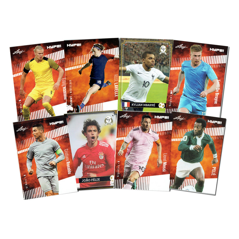Soccer Superpack - Best Selling Trading Cards - Lionel Messi, Mbappe, Pele, Haaland, Cristiano Ronaldo & More - 8 cards plus bonuses - All Certified Mint+
