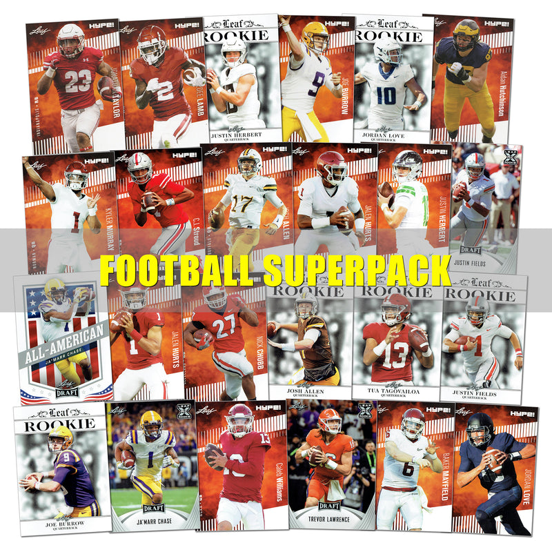 Football Superstar Superpack - Joe Burrow, CJ Stroud, Josh Allen, Jordan Love and more - 24 cards plus a bonus card - Certified Mint+ Trading Cards
