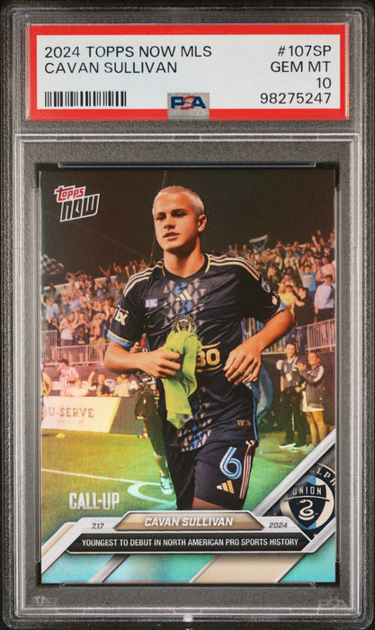 PSA 10 Cavan Sullivan 2024 Topps Now #107SP Rainbow Foil SP Rookie Card