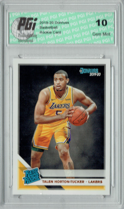 Talen Horton-Tucker 2019 Donruss Basketball #248 Gem Mint Rookie Card PGI 10