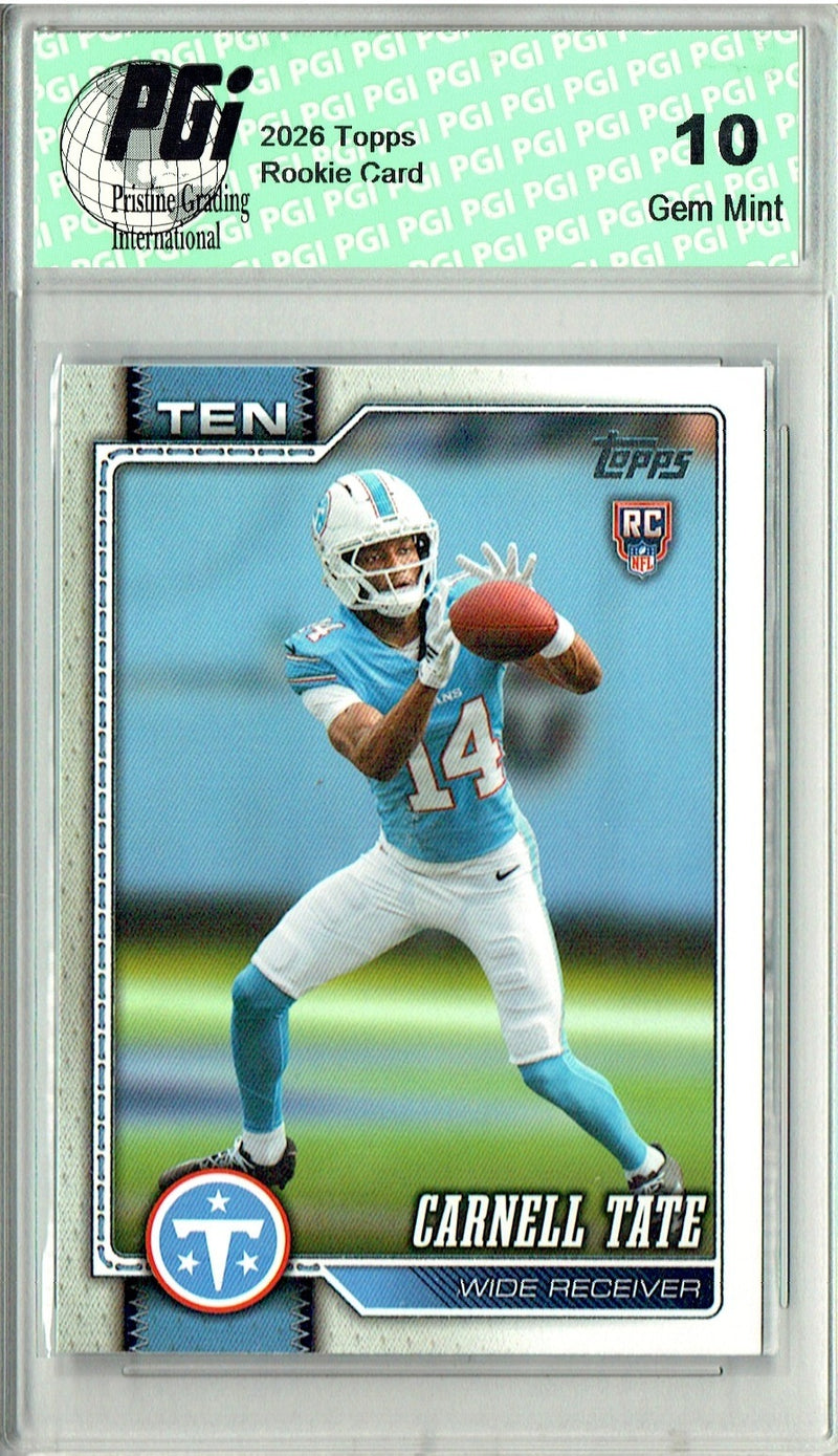 Carnell Tate Rookie Card 2026 Topps #318 Flagship, PGI 10, Tennessee Titans Football