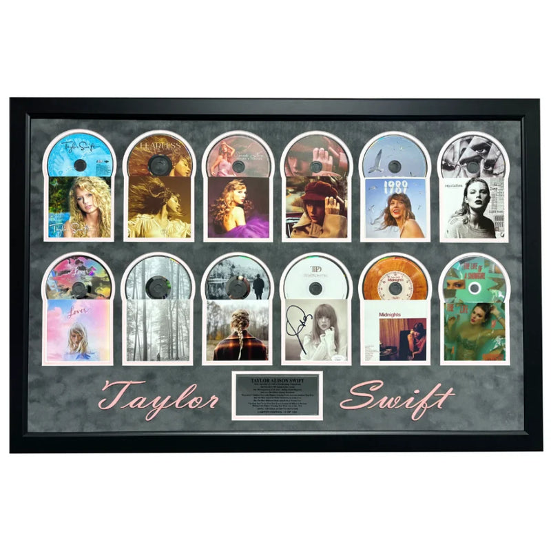 Taylor Swift Autographed CD TV Version Studio Albums All 12 Framed JSA Signed #D/100 Life Showgirl