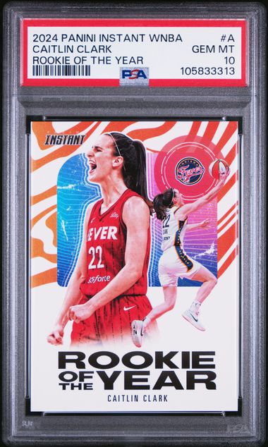 PSA 10 Caitlin Clark 2024 Panini Instant #CCROYA Rookie of the Year Rookie Card Indiana Fever