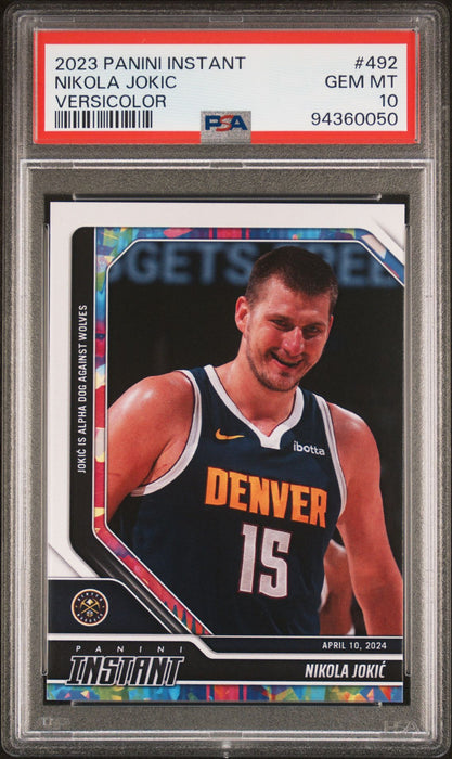 PSA 10 Nikola Jokic 2023 Panini Instant #492 Versicolor #5 of 5 Rare Trading Card