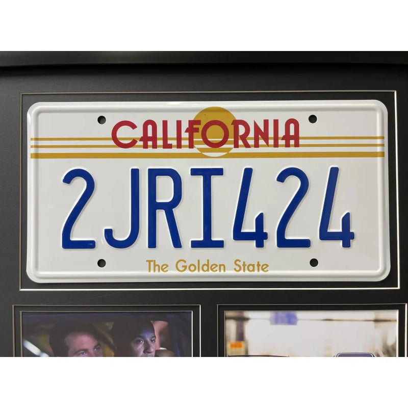 "The Fast & the Furious" Paul Walker & Vin Diesel Double Movie Car License Plate Framed Collage